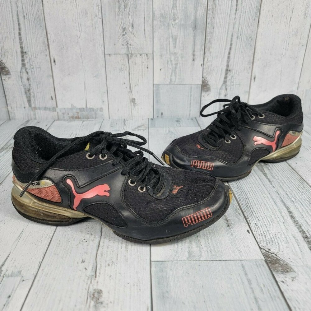 Women’s Black Pink Puma IOCELL 1.0 Athletic Sneakers Sz 7.5 Lace Up